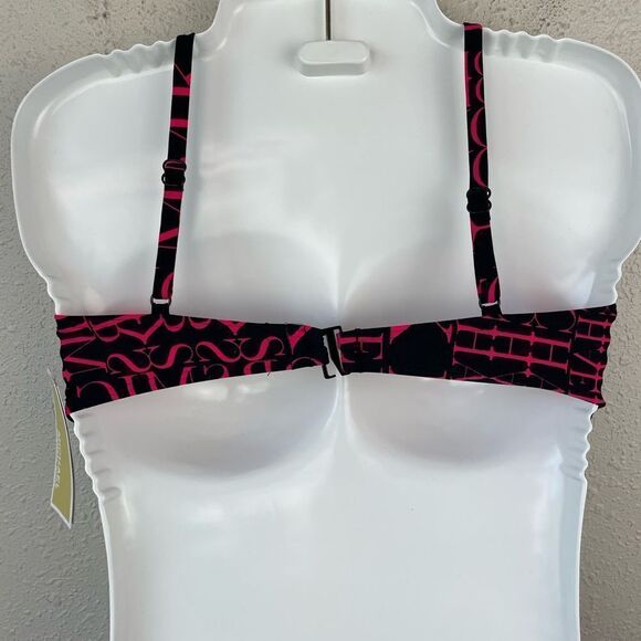 NWT MICHAEL Michael Kors Neon Pink Spring 2020 Bikini Top Size L - Picture 3 of 4
